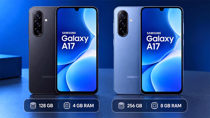 Comparação das versões de 128 GB e 256 GB do Galaxy A17 5G