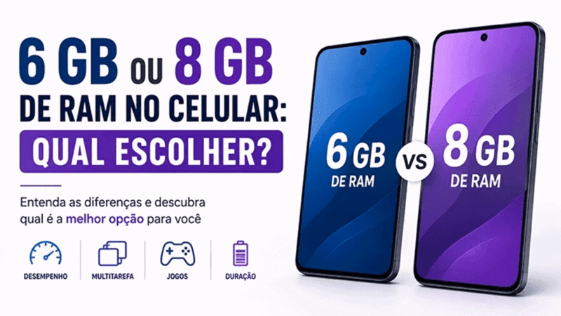 Comparação entre 6 GB e 8 GB de RAM no celular