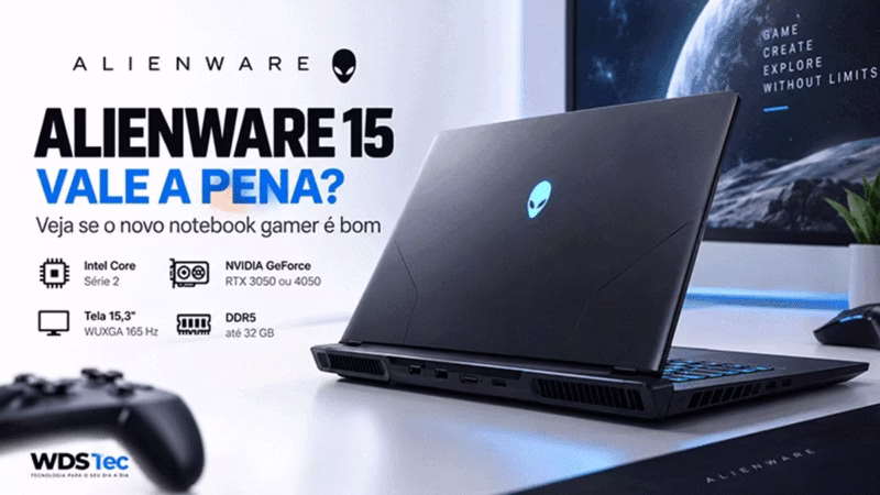 Notebook gamer Alienware 15 com tela de 165 Hz