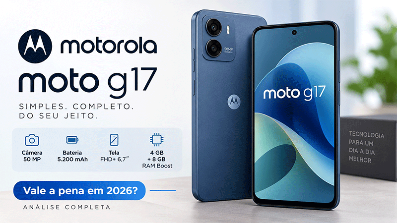 Motorola Moto G17 128GB análise para saber se é bom e vale a pena em 2026