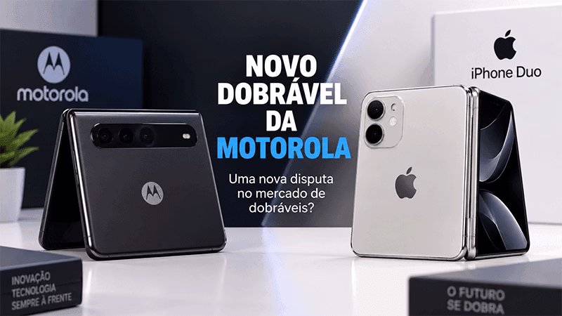 Novo Dobrável da Motorola Mira o iPhone Duo