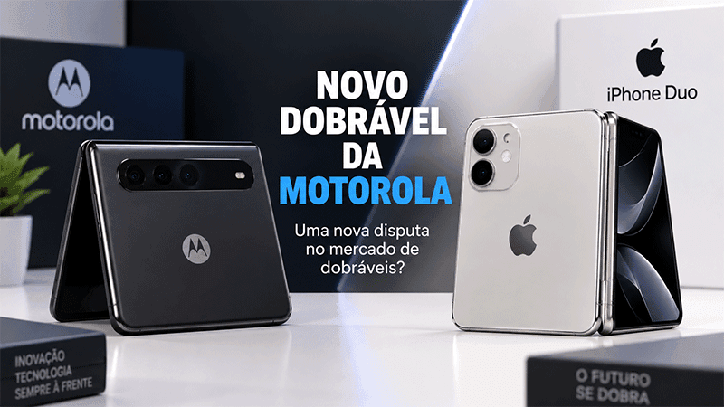 Novo Dobrável da Motorola Mira o iPhone Duo