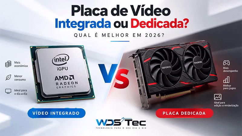 Placa de vídeo integrada ou dedicada qual é melhor em 2026