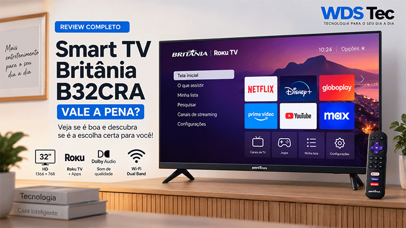Smart TV Britânia B32CRA vale a pena análise da TV Roku de 32 polegadas