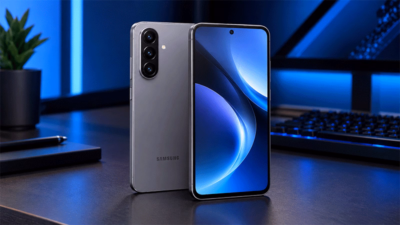Samsung Galaxy A57 5G com design fino e acabamento moderno.
